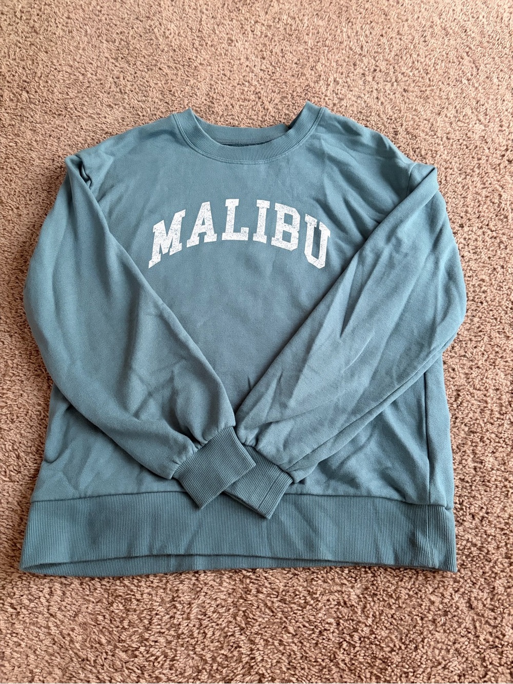 C&C California Malibu Crewneck Sweatshirt - Teal Blue with White Graphic
